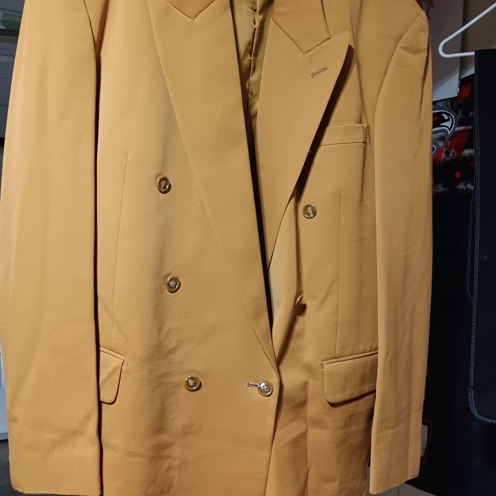 Men's Classic Double-Breasted Gold Blazer